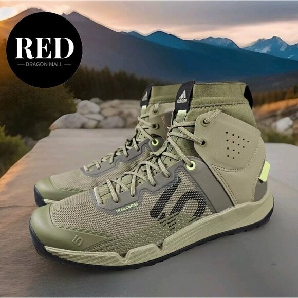 NEW Adidas Five Ten 5.10 Trail Cross Mid Pro Flat Shoes GY5121 Size 12 Green Adidas Five Ten 5.10 Trail Cross Mid Pro Flat Shoes GY5121  main image 3